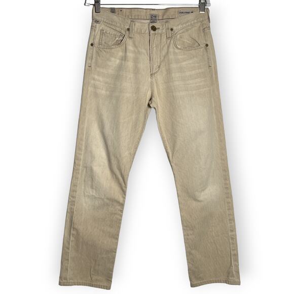 Citizens of Humanity COH SID Straight Leg Jeans SIZE 30 x 30 Beige Striped USA - Picture 1 of 10